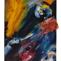 Brighton abstract #1 - acrylic on paper by Native American painter Winter Brown
