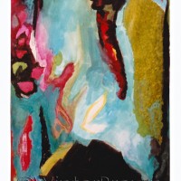 Brighton abstract #2 - abstract expresionist acrylic painting on paper by Native American painter Winter Brown