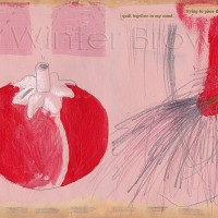 crazy quilt - reworked painted book page by First Nations artist Winter Brown