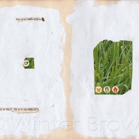 love every blade of grass - reworked painted book page by First Nations artist Winter Brown