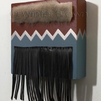 sienna & blue with fur & chevron