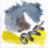 black snake wahkohtowin - acrylic painting on canvas by First Nations artist Winter Brown