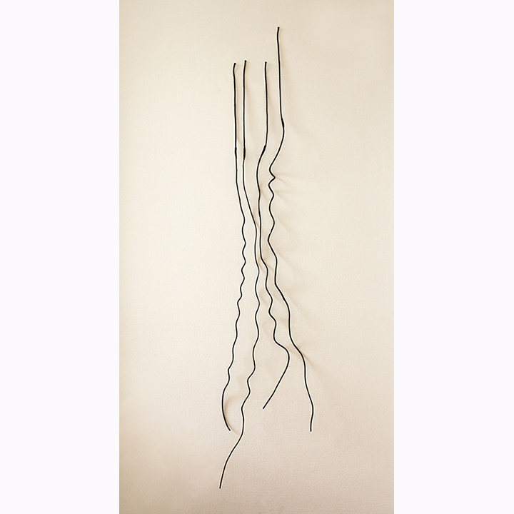 black vine quartet contemporary multimedia Indigenous Native American sculpture by First Nations Plains Cree Anishnawbe Metis artist Bebonkwe Brown (black color)